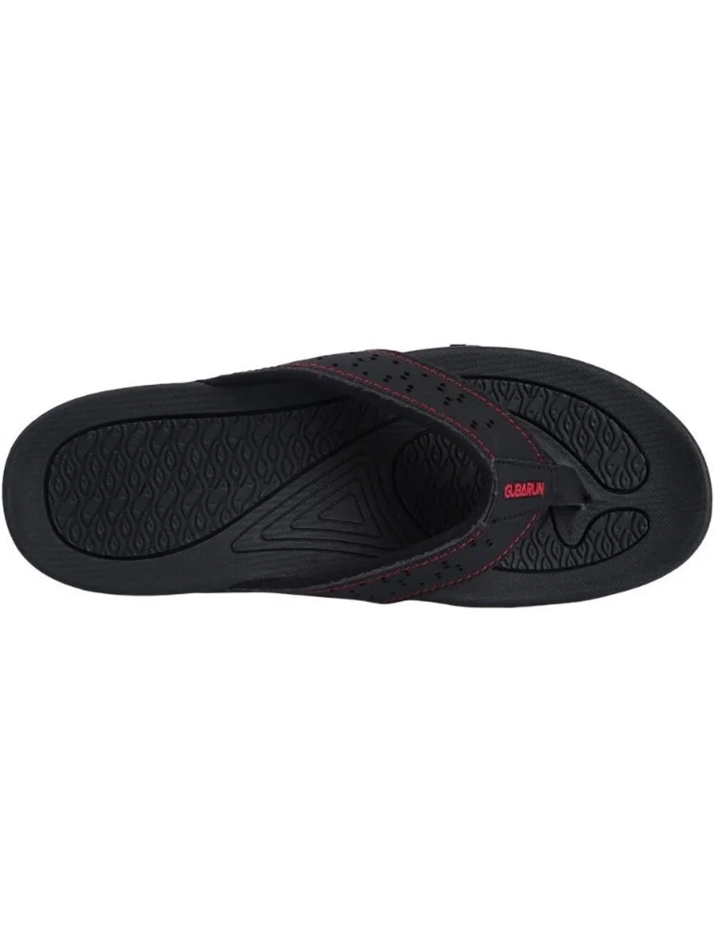 Mens Black Red Sport Flip Flops Comfort Outdoor Rubber Casual Thong Sandal Shoes